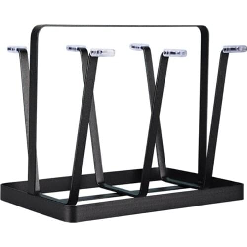 PPYY-Cup Drying Rack Stand Beer Glasses Rack, 6 Cup Metal Drainer Holder Rack Non-Slip Mugs Cups Organizer