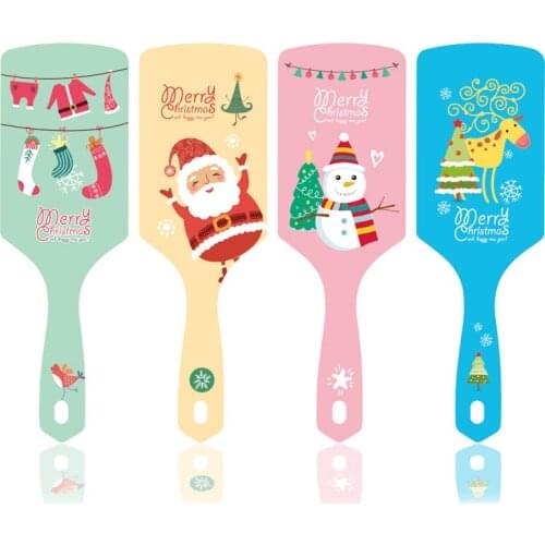 Cartoon Print Christmas Santa Claus Elk Hair Comb Haircare Massage Airbag Hair Brush Barber Accessories Styling Tools Hot Comb