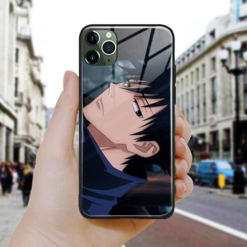 Megumi Fushiguro jujutsu kaisen Silicone Glass Phone Case Cover Shell For iPhone SE 6 6s 7 8 Plus X XR XS 11 12 Mini Pro Max