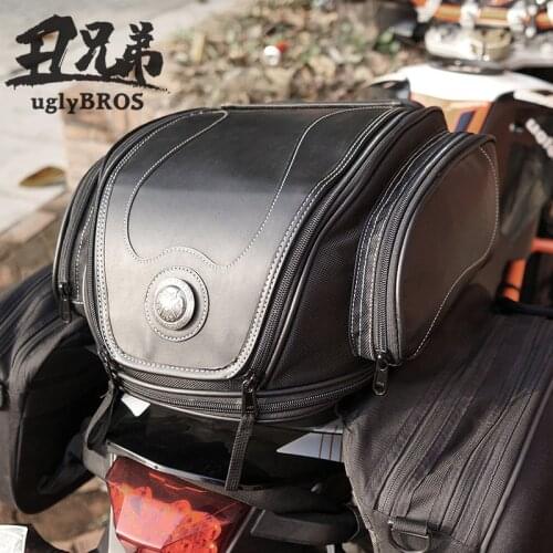 Retro microfiber leather motorcycle rear seat bag motorbike bag 883/ Z750/800/CBR1000 Motocross Rear bag saddle bag motorcycle