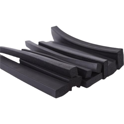 1meter 5/10/20 x 50mm EPDM Foamed Rubber Square Type Sealing Strip Sound Proofing Dustproof Black Foamed Rectangle Seal Strip
