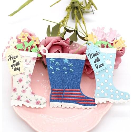 ZFPARTY Rain Boots Tags Metal Cutting Dies Stencils for DIY Scrapbooking/photo album DIY Paper Cards
