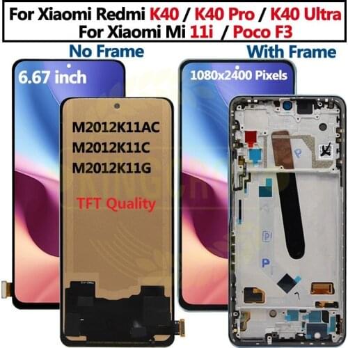 TFT quality Original For Xiaomi Redmi K40 K40 Pro LCD Screen+Touch Screen M2012K11AC Digitizer For Xiaomi Redmi K40 Pro+ mi 11i