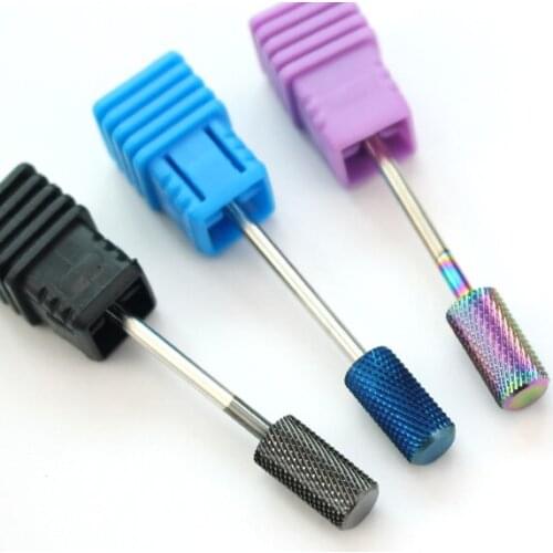 1pcs Rainbow Blue Black Carbide Nail Drill Bits Milling Cutter for Manicure Remove Gel Acylics Nails Accessories Tools