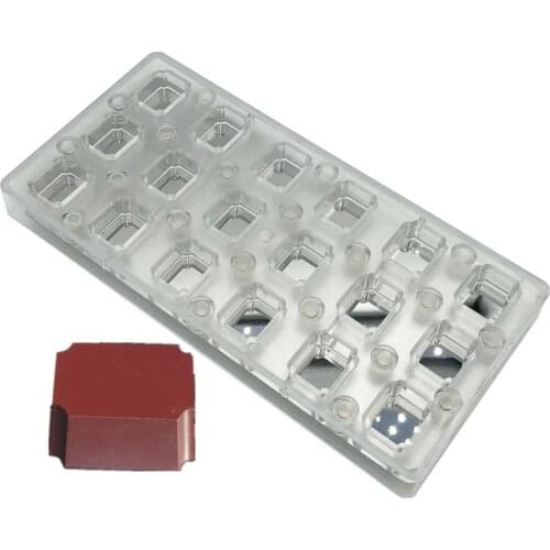 18 Cups Rectangle Polycarbonate Magnetic Chocolate Mold For Transfer Sheet Hard PC Candy DIY Moulds
