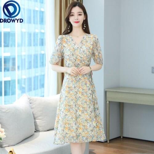 2021 Print Floral Chiffon Boho Beach Sundress Summer Plus Size Vintage Runway Midi Dresess Elegant Women Bodycon Party Vestidos