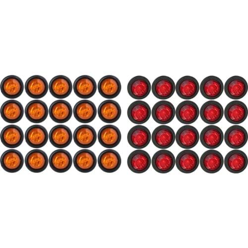20X 3/4inch 3LED Side Marker Lights Trailer Truck Turn Light Clearance Light