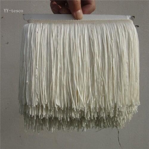 5 Yard 15CM Wide Beige Lace Fringe Trim Tassel Fringe Trimming For Diy Latin Dress Stage Clothes Accessories Lace Ribbon