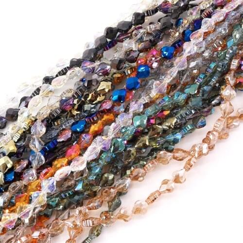 New Fashion 70pcs 8x10mm Komee Leaves Shape Crystal Beads charm Glass Beads Loose Spacer Bead for DIY Jewelry Making