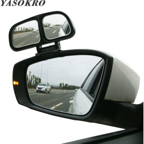 YASOKRO Car Rearview Mirror 360 degrees Adjustable Car Blind Spot Mirror Automotive Wide Angle Convex Mirror Dual Mirror