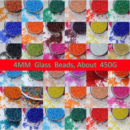 Free Shipping 450G 4mm Czech Seed Spacer Beads transparent beads murano glass beads for jewelry making DIY Pick 13 Colors