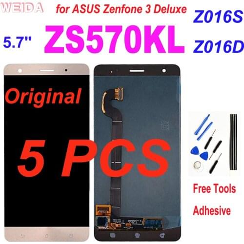 5PCS Original 5.7'' For ASUS Zenfone 3 Deluxe ZS570KL Z016S Z016D LCD Display Touch Screen Digitizer Assembly for ZS570KL LCD