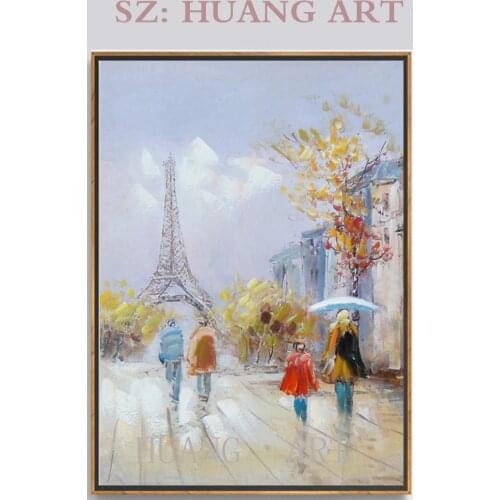 Sitting room bedroom classical Paris oil painting scenery hall lobby decoration beautiful scenery hung on the wall painting