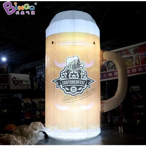 Custom Made 5 Meters Tall Giant Inflatable Beer Mugs with LED Lighting Toys BG-B0071