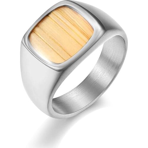 New Arrival Stranger Things Unusual Chunky Geometric Square Finger Rings For Men Boyfriend Titanium Stainless Steel Jewelry Gift