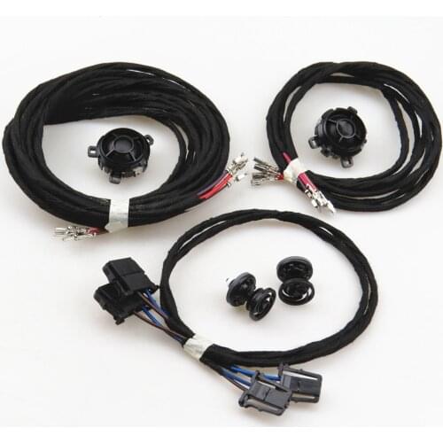 TUKE 1 Set Car Tweeter Buzzer Loudspeakers + Clip + Cable Kit For VW Golf 6 Jetta 5 Rabbitt Scorocco 5KD 035 411 A 5K0 035 411 A