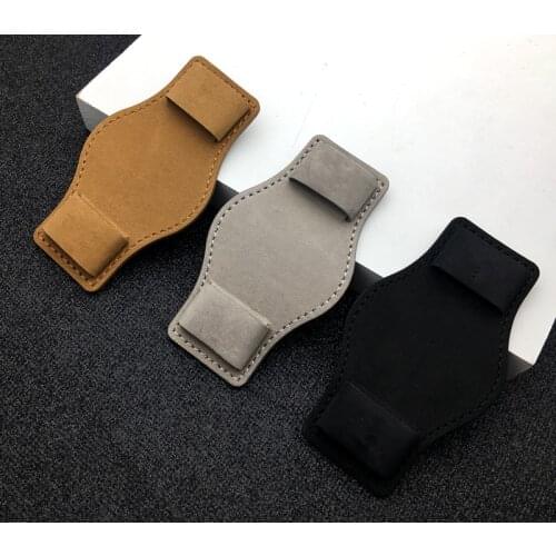 For 22mm buckle size Crazy horse leather bottom cover for watchband watch band for Hublot strap for Big bang belt Fusion logo on