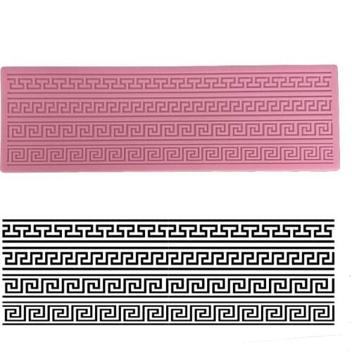 Grid Cake Lace Mat Strip Lace Silicone Mould Cake Edge Decoration Tool Sugar Craft Embossing Mould K875