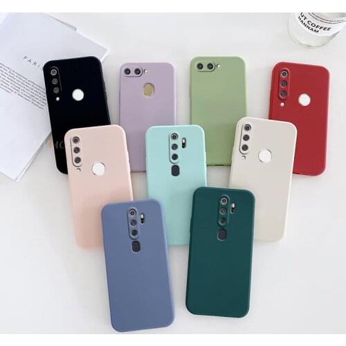 Square Silicone Phone Case For Oppo A9 A5 2020 A3 A5 A3S A52 A32 A53 A7 A7X A11X A8 A83 A9 A91 A11 A92S Cube Soft Fundas Cover