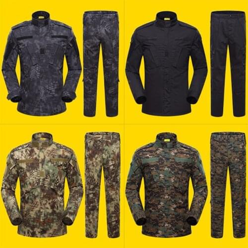 Men Outdoor Camouflage Military Tactical Combat Jackets Sets Breathable CS Shooting Army Tops Pants Climbing Training Uniform
