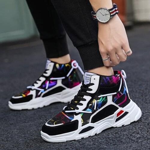 2019 Men Sports Sneakers Shoes Breathable High top Men Running Shoes Comfortable Athletic Footwear Jogging Walking Sports Shoes