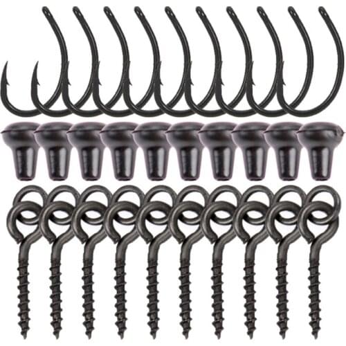 Squid Fishing Group Set Fishing Line Group 30PCS Combination + Boxed White Carp Rig Ring Stops Fishing Accessories