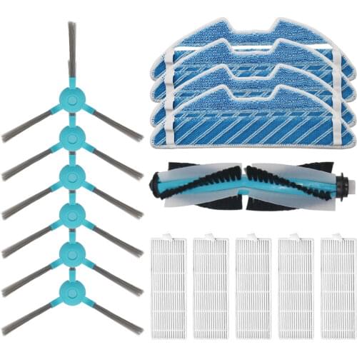 HEPA Air Filter Mop Cloth Main Roller Side Brush for Conga 1290 1390 Robot Vacuum Cleaner Replacement Spare Accessories Parts