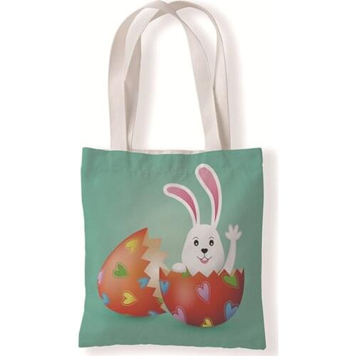 Hot New Fashion Easter Egg Rabbit Canvas Handbag