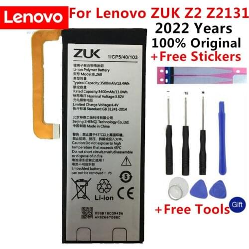 Original battery 3.82V 3500mAh BL268 For Lenovo ZUK Z2 Z2131 Battery +Gift Tools +Stickers
