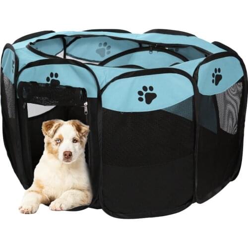 Portable Foldable Pet Dog Tent House For Dogs Indoor Playpen Tent Crate Room Outdoor Waterproof Puppy Cats Kennel Octagon Fence