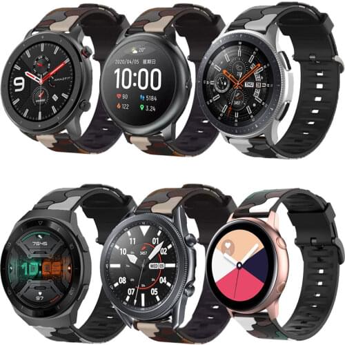Camouflage wrist strap For Huawei Watch GT 2e For Huami Amazfit Bip For Garmin fenix Chronos For Huami Amazfit GTS Watch band