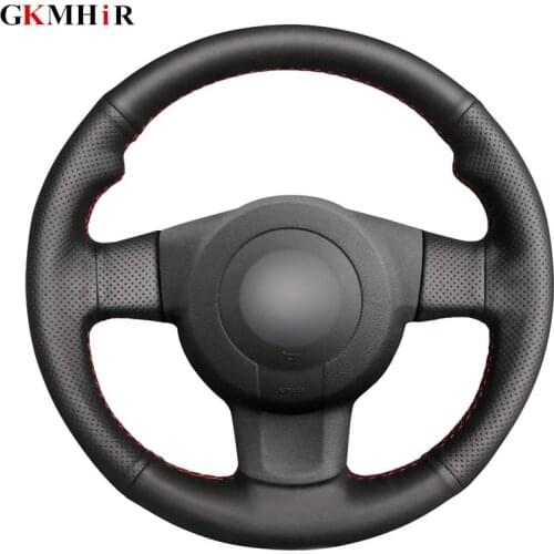 DIY Black Artificial Leather Car Steering Wheel Cover for Seat Leon (1P) FR 2007 Leon (1P) Cupra 2007 Ibiza (6L) FR 2006