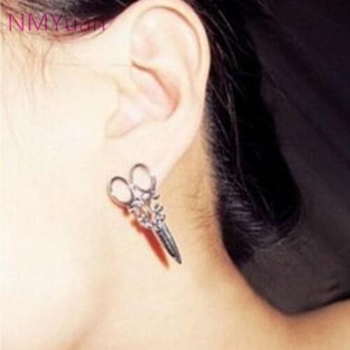 Retro fashion personality earrings female small scissors - factory price - selling jewelry trading