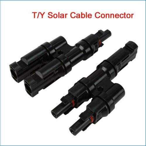 Solar PV connector T/Y Solar Connector 1/2 pairs 1000 VDC Y Branch Cable Free shipping