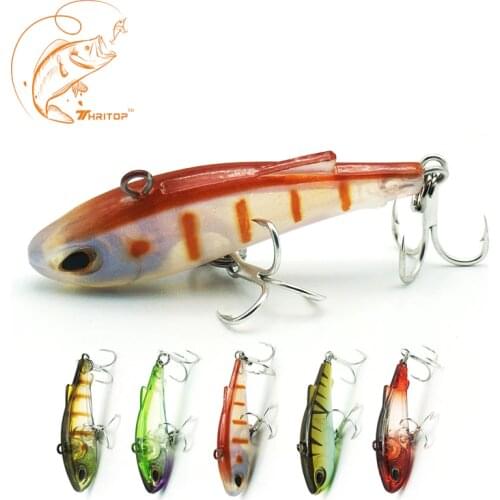 Thritop VIB Fishing Lure Artificial Bait Wobblers 4cm 3.8g 5 Colors TP071 Strong Hooks 3D Eyes Good Fishing Tackle Accessories