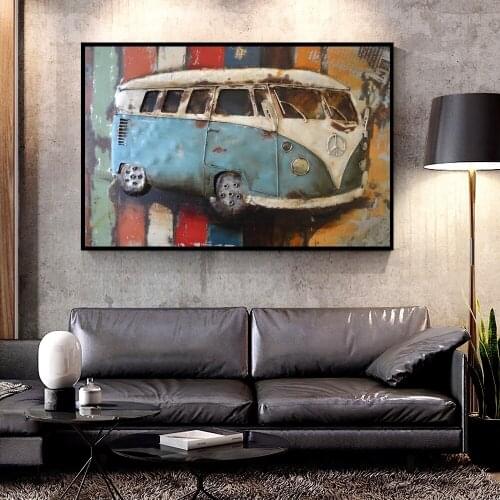 Vintage Wall Art Retro Decor Oil Painting On Canvas Posters and Prints for Living Room Frameless Home Decor