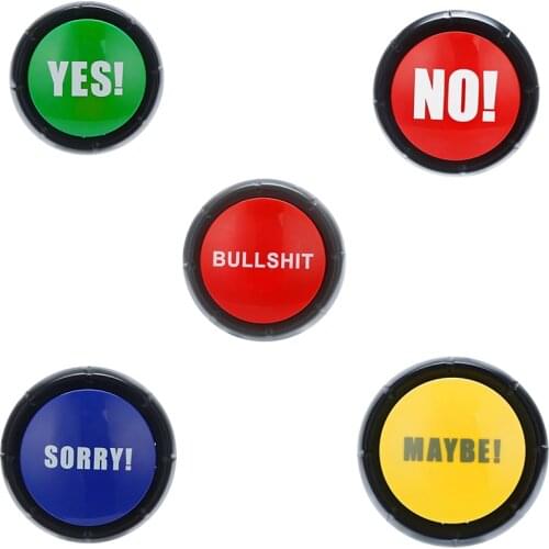 Answer Buzzer Vocal Toys Bullshit Button Yes No Sorry Maybe Sound Effect Prank Event Home Party Tool Education Toys For Children