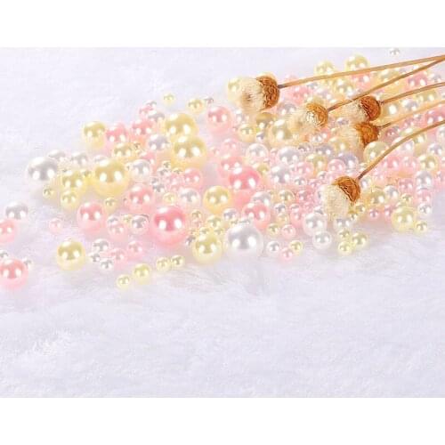 10g 3-8MM Fantasy Colored Nonporous Pearl DIY Handmade Crystal Drop Adhesive UV Resin Adhesive Simulation Pearl Pearl Nail Beads