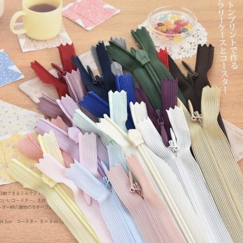 10pcs/set 25cm Long Invisible Zippers DIY Nylon Coil Zipper For Sewing Clothes Accessory