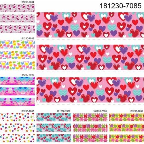 10yards -different sizes -Valentines Day ribbon sweet love printed Grosgrain ribbon 7083-7092