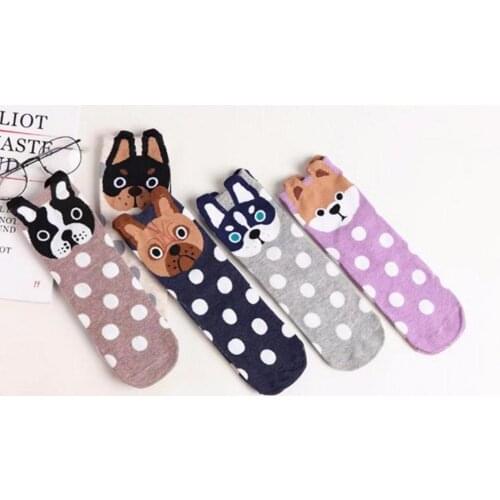 200pairs/lot new fashion womens cute animal cotton pet dog style sock with ear/dog ear sock