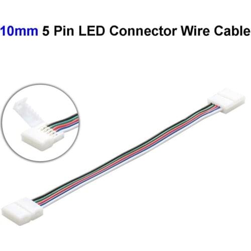 200pcs 10mm 5 Pin RGBW Connector Wire Cable For SMD 5050 RGBW LED Strip Light Free Soldering