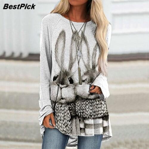 2021 Cute Animal Print Casual Women T Shirts Egegant Long Sleeve Blouse Shirts O Neck Woman Tee Shirt Pullover Tops