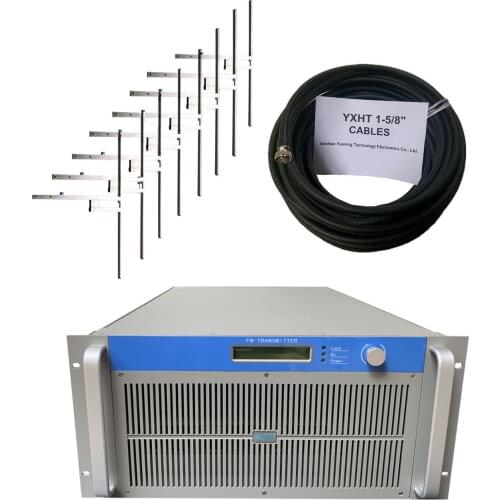 5000W FM Broadcast Transmitter+8-Bay Antenna + 50 Meters Cables with Connector Total 3 Broadcast Equipments with Free Shipping