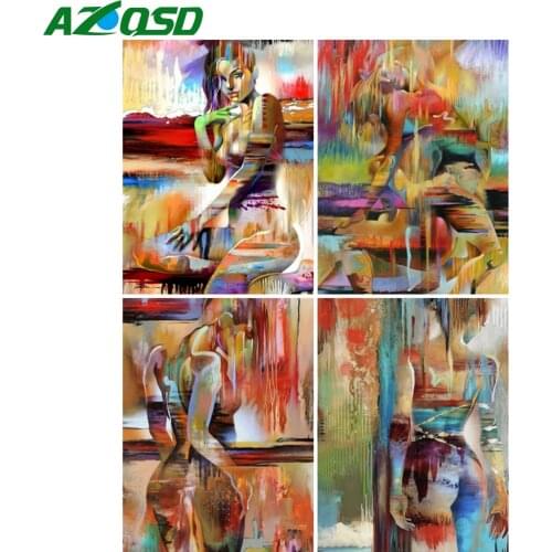 AZQSD Diamond Embroidery Woman Abstract Mosaic Rhinestones Diamond Painting Portrait Cross Stitch Handicraft Decor For Home