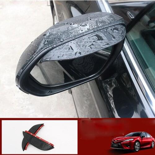 Car Rear Rearview Side Glass Mirror Trim Frame Rain Shield Sun Visor Shade Eyebrow 2pcs For Jeep Wrangler JL 2018 2019 2020