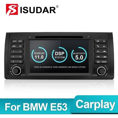 Isudar PX6 1 Din Android 10 Car Multimedia player GPS DVD Auto Radio For BMW X5 E53 4GB RAM 64GB ROM Wifi Radio MirrorLink DSP