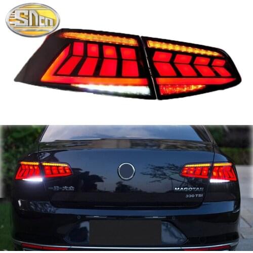 Car LED Taillight Tail Light For Volkswagen Passat B8 2017 2018 2019 Rear Fog Lamp + Brake + Reverse Light + Dynamic Turn Signal