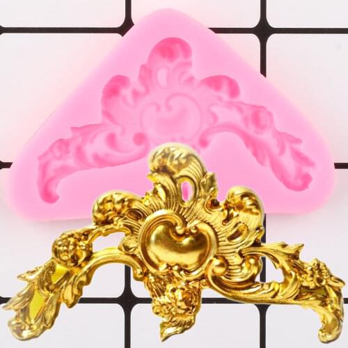 Baroque Scroll Relief Border Silicone Molds DIY Cupcake Topper Fondant Cake Decorating Tools Candy Clay Chocolate Gumpaste Mould