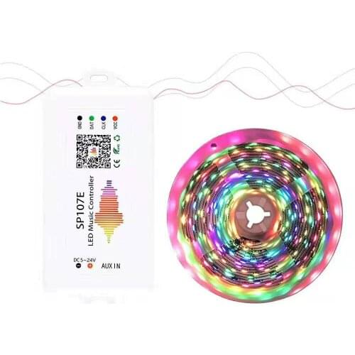 SP107E Bluetooth Music Controller For WS2812B WS2811 Addressable Smart RGB Led Strip Lamp Pixel Light Controller